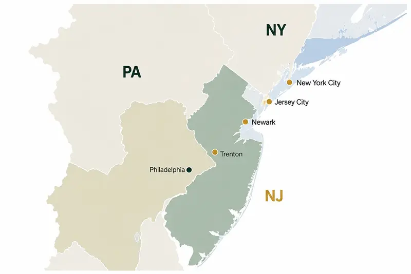 Map of CLEAR's Pennsylvania and New York service area