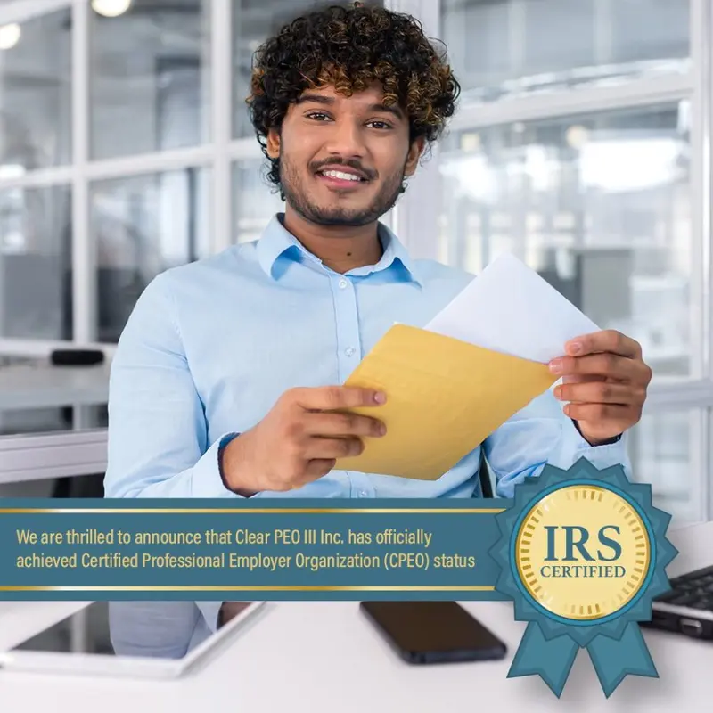 IRS Certified Professional Employer Organization announcement graphic